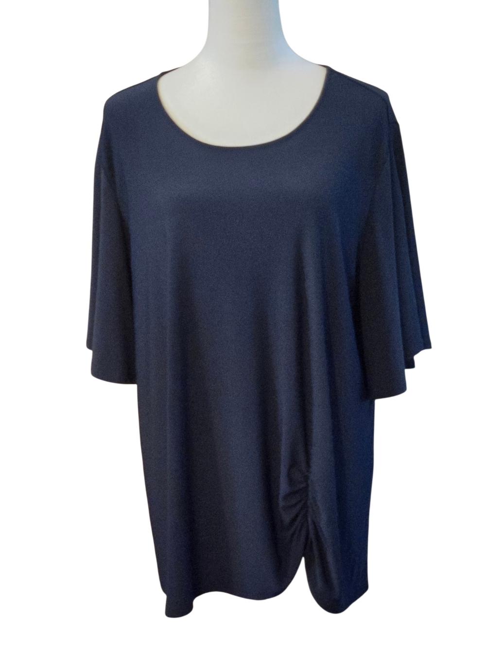 Est. 1946 by Cato Women’s 14/16W Navy Blue Scoop Neck Split Sleeve Top Flowy Fit